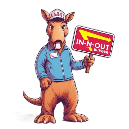 staff, animal, concept art, cartoon, anthropomorphic, kangaroo-human, hybrid, wears transparent PNG cut-out
