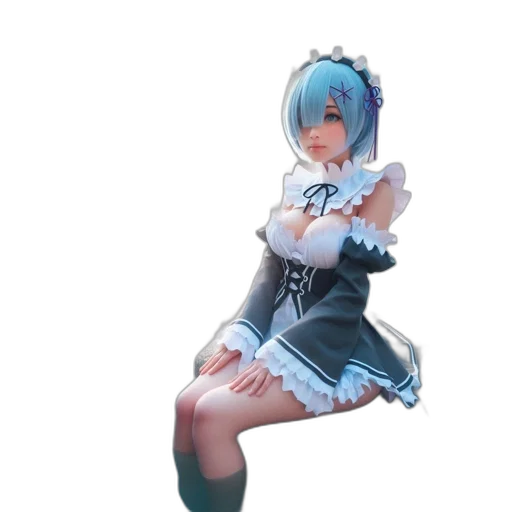 dress, robot, staff, creature, 3d render, concept art, anime, photorealistic transparent PNG cut-out
