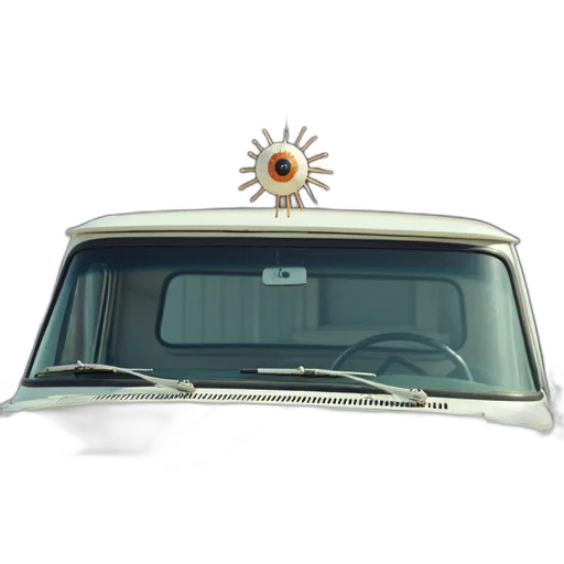 car, crown, staff, 3d render, white, pickup, truck, parked transparent PNG cut-out