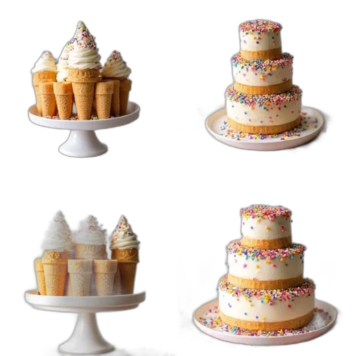 food, 3d render, pastel, first, image, shows, collection, ice transparent PNG cut-out