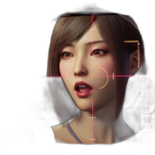 face, robot, mask, photorealistic, concept art, 3d render, cyberpunk, red transparent PNG cut-out