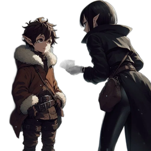 jacket, weapon, staff, sword, concept art, comic book art, fantasy art, anime transparent PNG cut-out