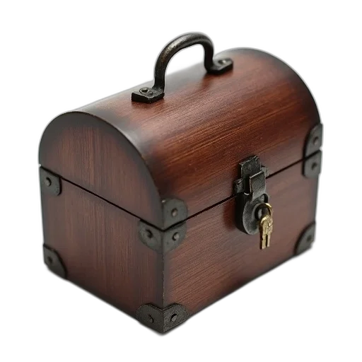 furniture, 3d render, photorealistic, small, wooden, chest, keyhole, front transparent PNG cut-out