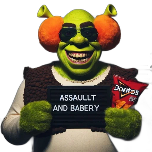 food, robot, jacket, animal, 3d render, comical, mugshot-style, image transparent PNG cut-out