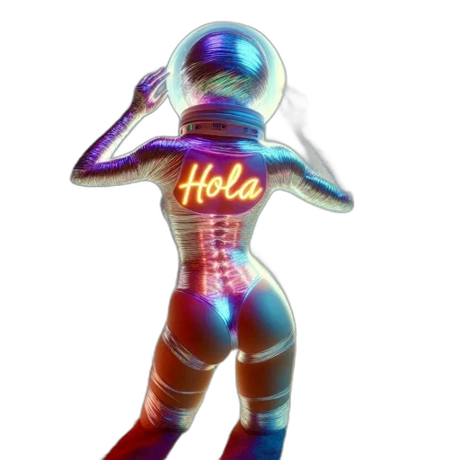 robot, jacket, staff, vaporwave, 3d render, concept art, pixel art, neon lights transparent PNG cut-out