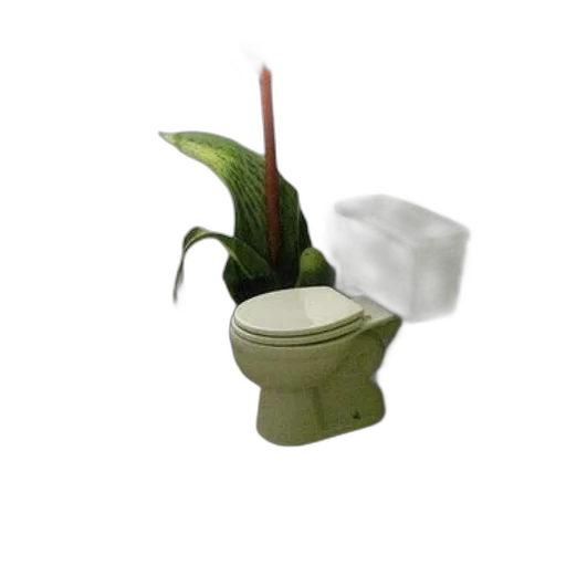 flower, furniture, staff, 3d render, photorealistic, bathroom, white, toilet transparent PNG cut-out