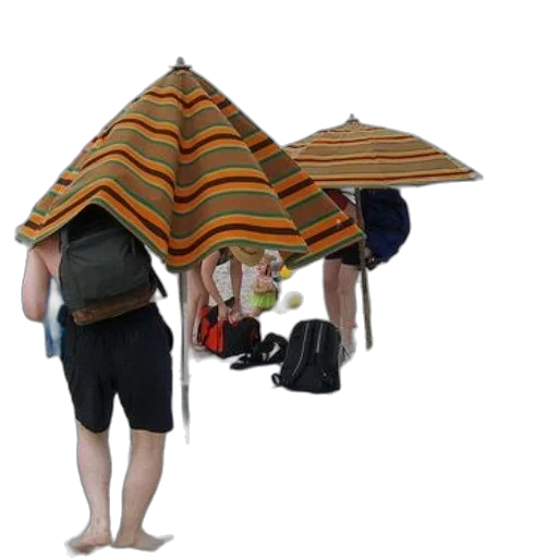 umbrella, hat, staff, jacket, 3d render, concept art, rain, underwater transparent PNG cut-out