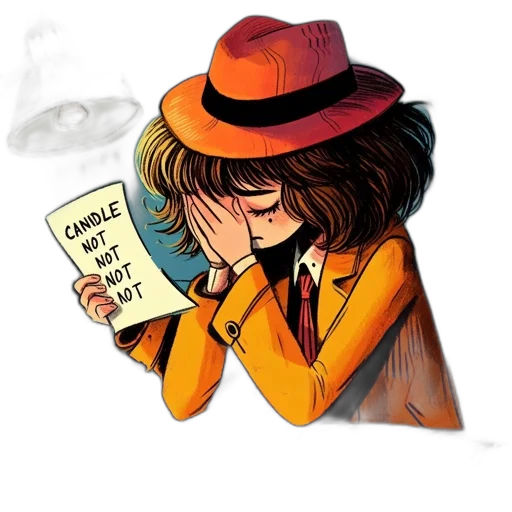 hat, jacket, comic book art, watercolor, cartoon, concept art, animated, woman transparent PNG cut-out