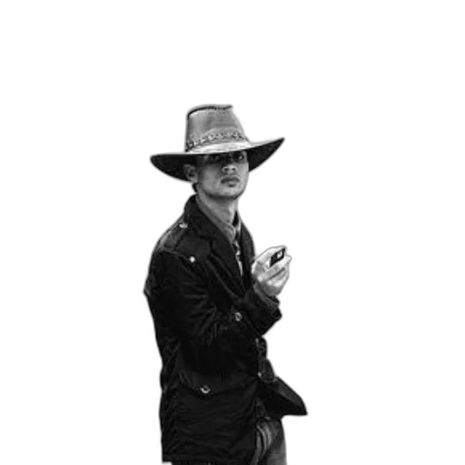 jacket, hat, staff, animal, photorealistic, cartoon, concept art, pencil sketch transparent PNG cut-out