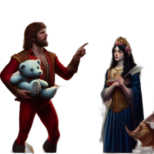 concept art, fantasy art, pixel art, 3d render, artwork, featuring, royal, couple transparent PNG cut-out