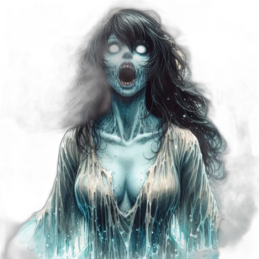 mask, face, creature, comic book art, fantasy art, concept art, photorealistic, underwater transparent PNG cut-out