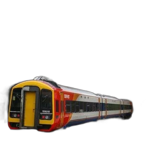 3d render, photorealistic, concept art, colorful, train, possibly, passenger, service transparent PNG cut-out