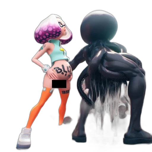 creature, hair, animal, robot, concept art, 3d render, pixel art, monochrome transparent PNG cut-out
