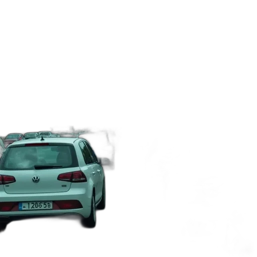 car, umbrella, 3d render, photorealistic, concept art, vaporwave, rain, fog transparent PNG cut-out