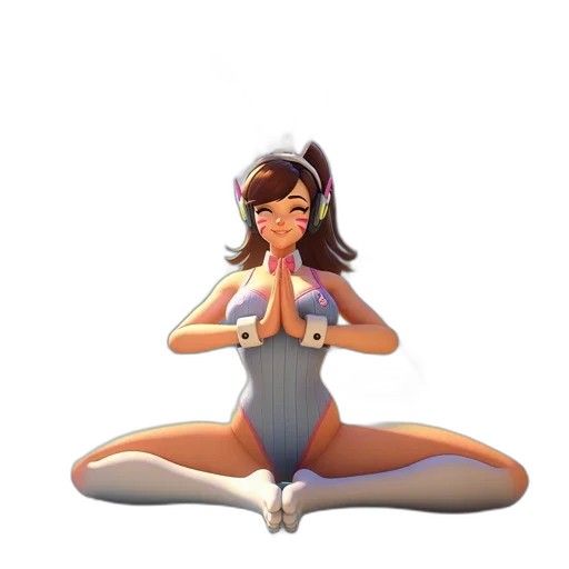staff, concept art, cartoon, 3d render, fantasy art, pastel, bunny-eared, female transparent PNG cut-out