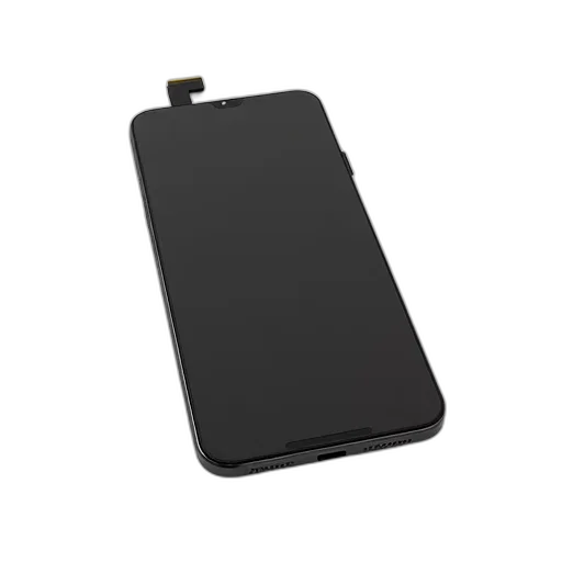 black, smartphone, screen, detached, frame, visible, connector, bottom transparent PNG cut-out