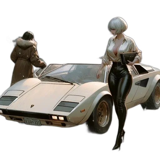 car, robot, jacket, concept art, 3d render, cyberpunk, comic book art, outer space transparent PNG cut-out