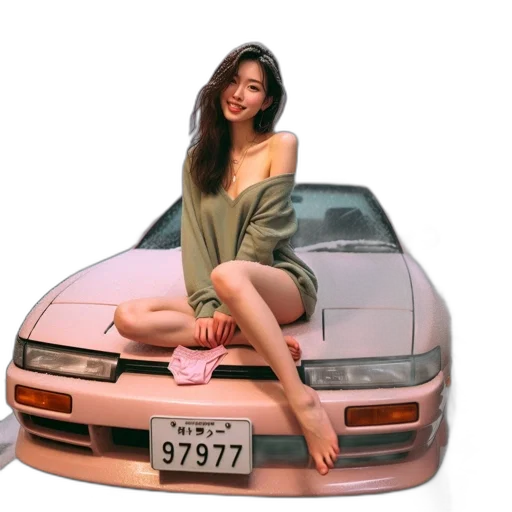 car, dress, weapon, shoes, vaporwave, photorealistic, oil painting, concept art transparent PNG cut-out