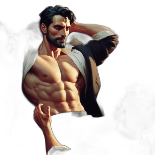 concept art, fantasy art, photorealistic, comic book art, monochrome, two, men, one transparent PNG cut-out
