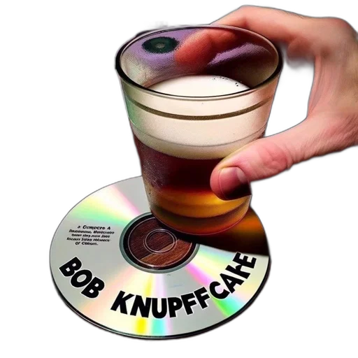food, weapon, vaporwave, 3d render, array, cds, dvds, along transparent PNG cut-out