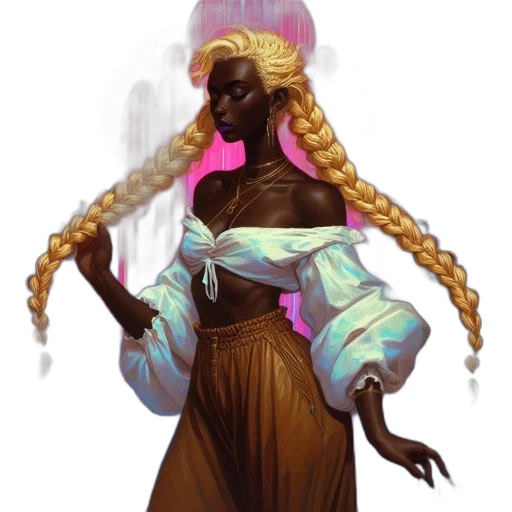 dress, concept art, fantasy art, pixel art, cyberpunk, pastel, dark, golden transparent PNG cut-out