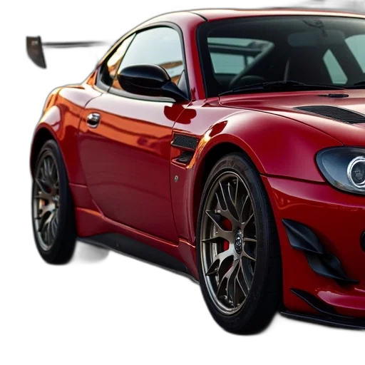 car, photorealistic, 3d render, concept art, wheel, alfa, racing, red transparent PNG cut-out