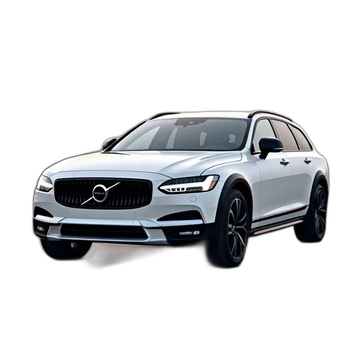 car, white, volvo, v90 transparent PNG cut-out