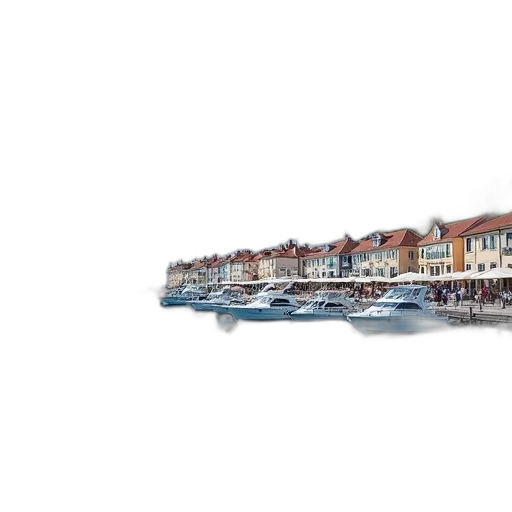 building, photorealistic, watercolor, 3d render, concept art, city street, fog, serene transparent PNG cut-out