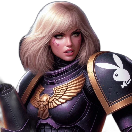 concept art, fantasy art, comic book art, photorealistic, blonde, female, character, futuristic transparent PNG cut-out