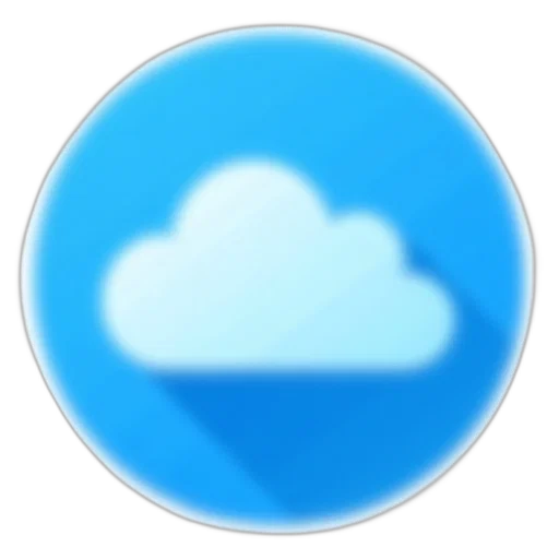 3d render, blue, cloud, computing, icon, circle transparent PNG cut-out