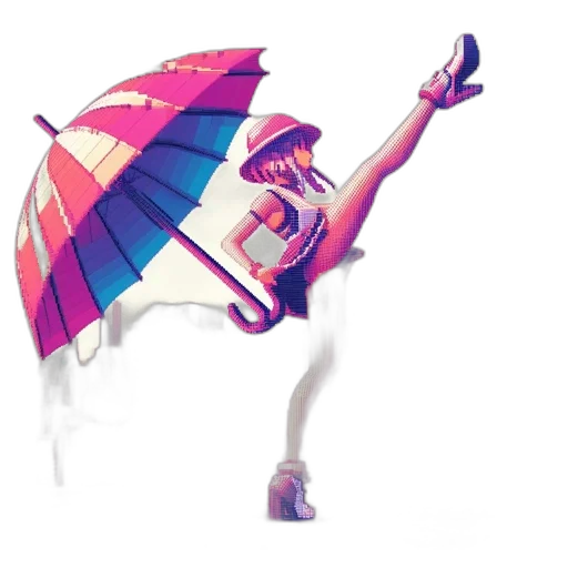 umbrella, hat, dress, staff, concept art, 3d render, photorealistic, fantasy art transparent PNG cut-out