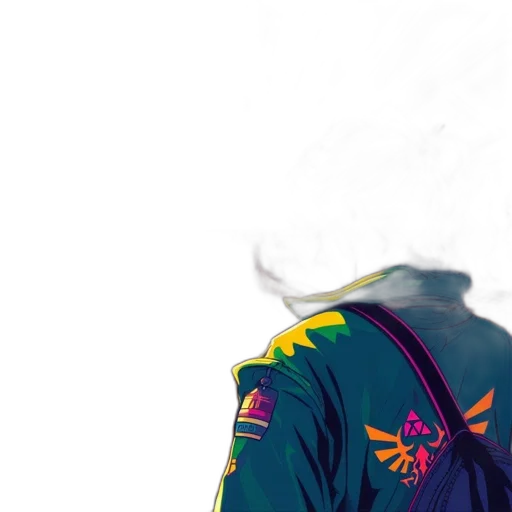 jacket, dragon, umbrella, face, cyberpunk, photorealistic, vaporwave, pixel art transparent PNG cut-out