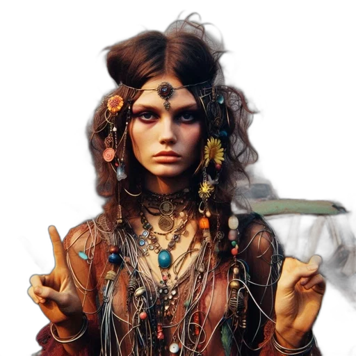 jewelry, staff, face, hair, fantasy art, concept art, photorealistic, oil painting transparent PNG cut-out