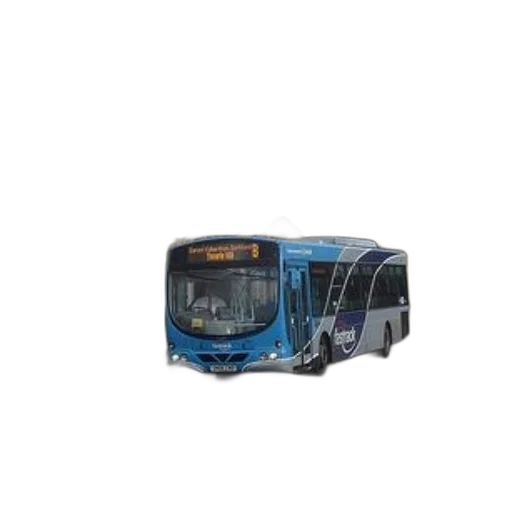 car, 3d render, photorealistic, blue, bus, word, first, driving transparent PNG cut-out