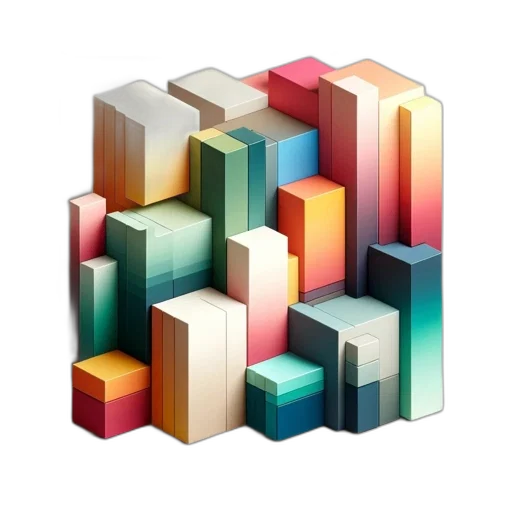 building, furniture, 3d render, pixel art, concept art, vaporwave, colorful, pastel transparent PNG cut-out