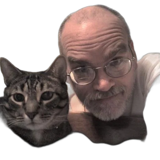 animal, creature, staff, face, photorealistic, man, glasses, cat transparent PNG cut-out