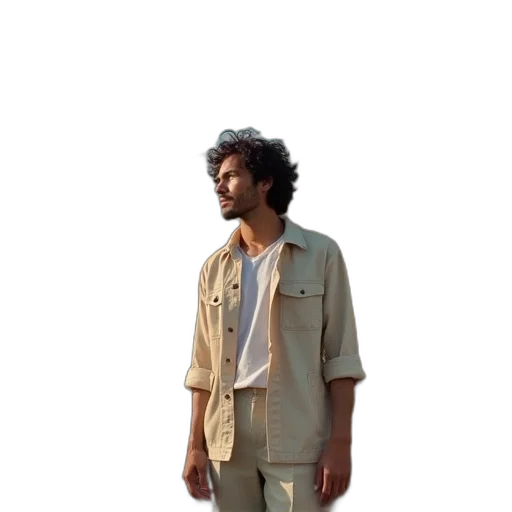 jacket, staff, creature, animal, concept art, 3d render, photorealistic, vaporwave transparent PNG cut-out