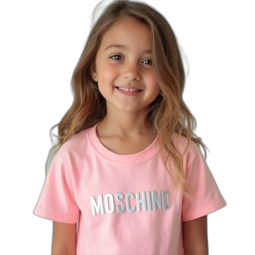 picture, young, girl, wearing, light, pink, shirt, word transparent PNG cut-out