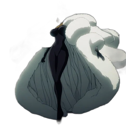jacket, dress, dragon, creature, concept art, anime, monochrome, dark transparent PNG cut-out
