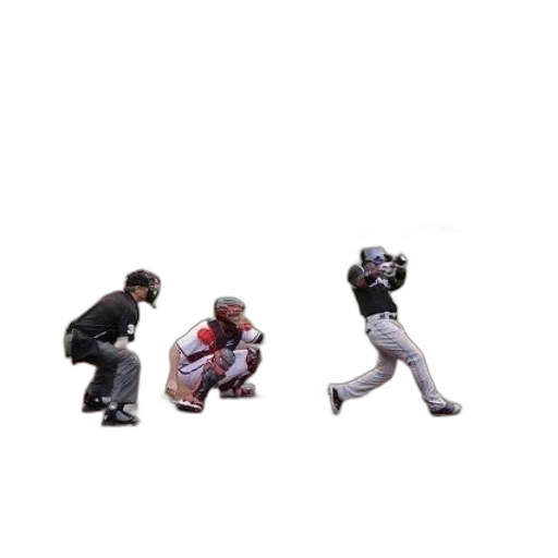 pixel art, concept art, 3d render, baseball, player, swings, ball, while transparent PNG cut-out