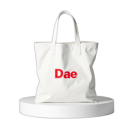 3d render, vaporwave, plain, white, tote, bag, red, logo transparent PNG cut-out