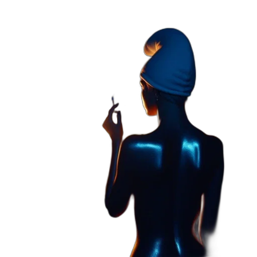 hat, dress, umbrella, staff, concept art, 3d render, fantasy art, pixel art transparent PNG cut-out