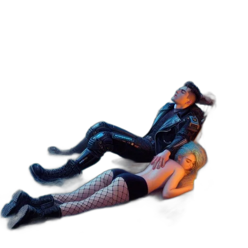 3d render, cyberpunk, concept art, vaporwave, underwater, outer space, neon lights, fire transparent PNG cut-out