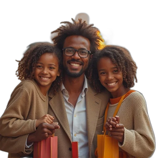 photorealistic, earth tones, friends, family transparent PNG cut-out