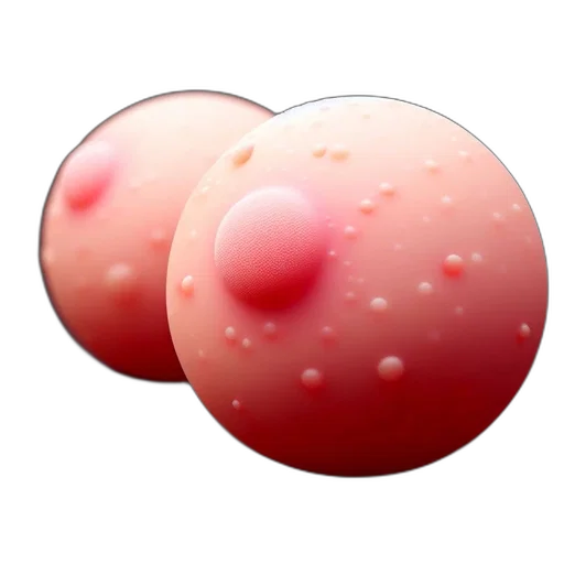 food, jewelry, 3d render, photorealistic, two, prominent, soft-pink, spheres transparent PNG cut-out