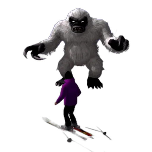 creature, animal, staff, concept art, 3d render, fantasy art, front, snowy transparent PNG cut-out