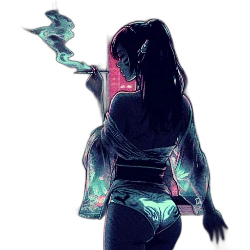 dress, mask, creature, jacket, concept art, cyberpunk, comic book art, fantasy art transparent PNG cut-out