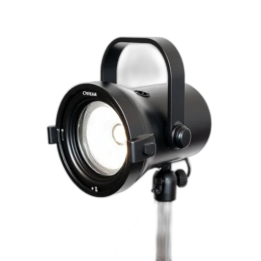staff, 3d render, black, silver, spotlight, handle, displayed, against transparent PNG cut-out