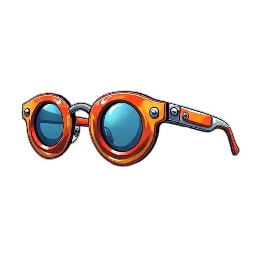weapon, 3d render, concept art, stylized, illustration, pair, sunglasses, colorful transparent PNG cut-out