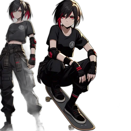 concept art, anime, cartoon, 3d render, dark, monochrome, animated, figure transparent PNG cut-out